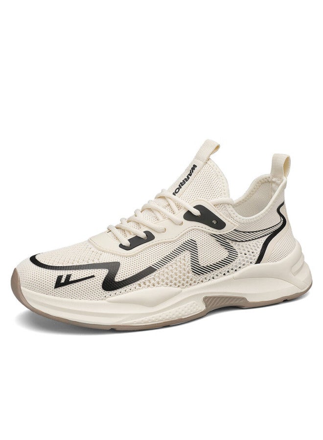 Pull Back Warrior Men's Breathable Casual Sports Shoes Lightweight Soft Bottom Mesh Shoes Men 2995 Khaki Black Size 44 - Image 2
