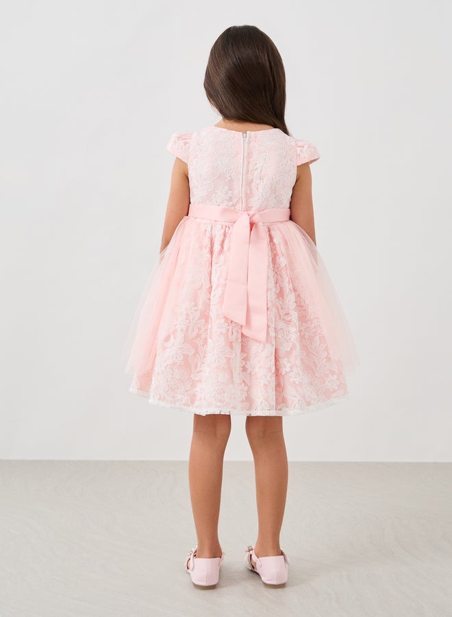Styli Lace Overlay Tulle Dress  - Image 4