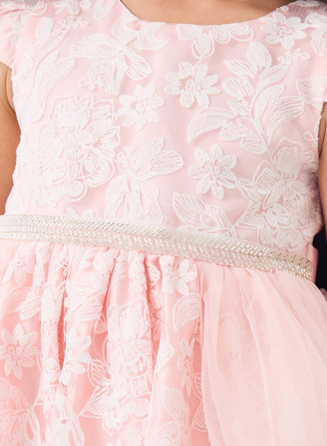 Styli Lace Overlay Tulle Dress  - Image 3