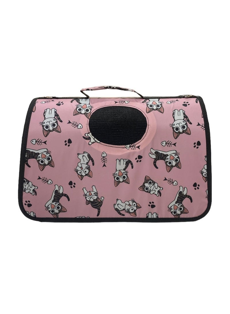 HAPPY PUSS Outdoor Pet Bag: pet handbag, pet shoulder bag, Travel Carrier for cats and dogs. Pink cat design-small size - Image 2