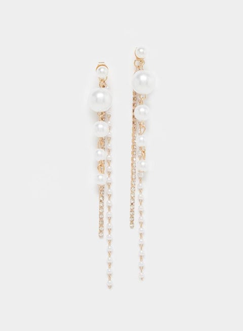 Drop Faux Pearl Earrings