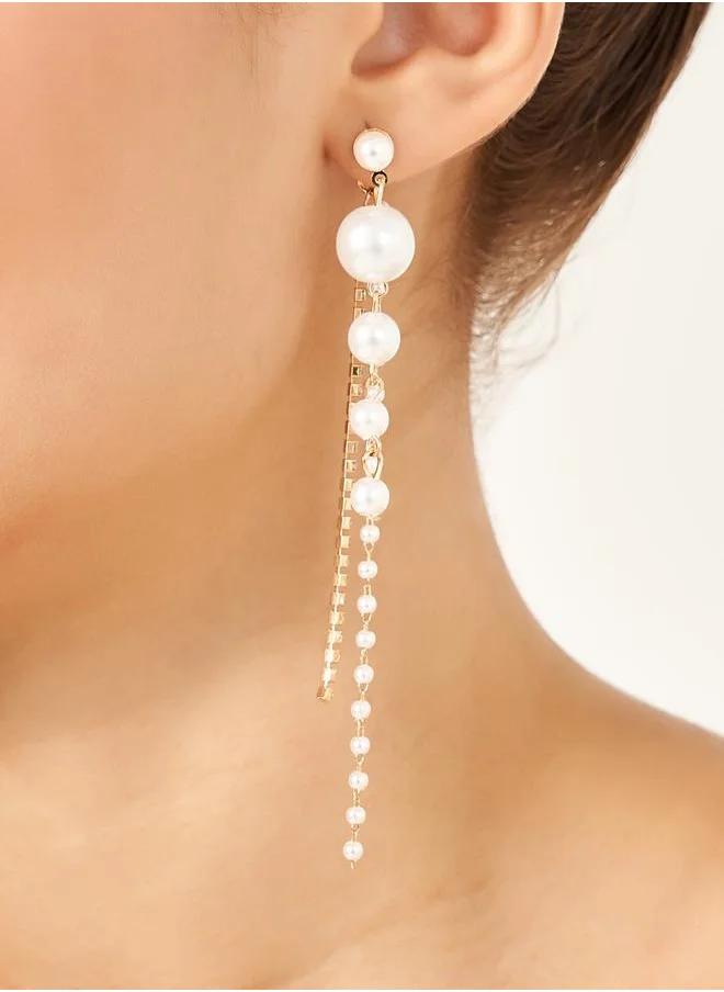 Styli Drop Faux Pearl Earrings