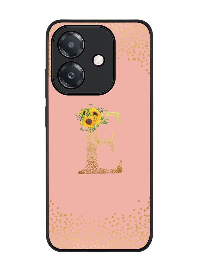 Stylizedd For Oppo A5i Case,Slim fit Camera Protection, Shockproof Thin Phone cover  - Custom Floral Monogram - E  (Rose Pink )