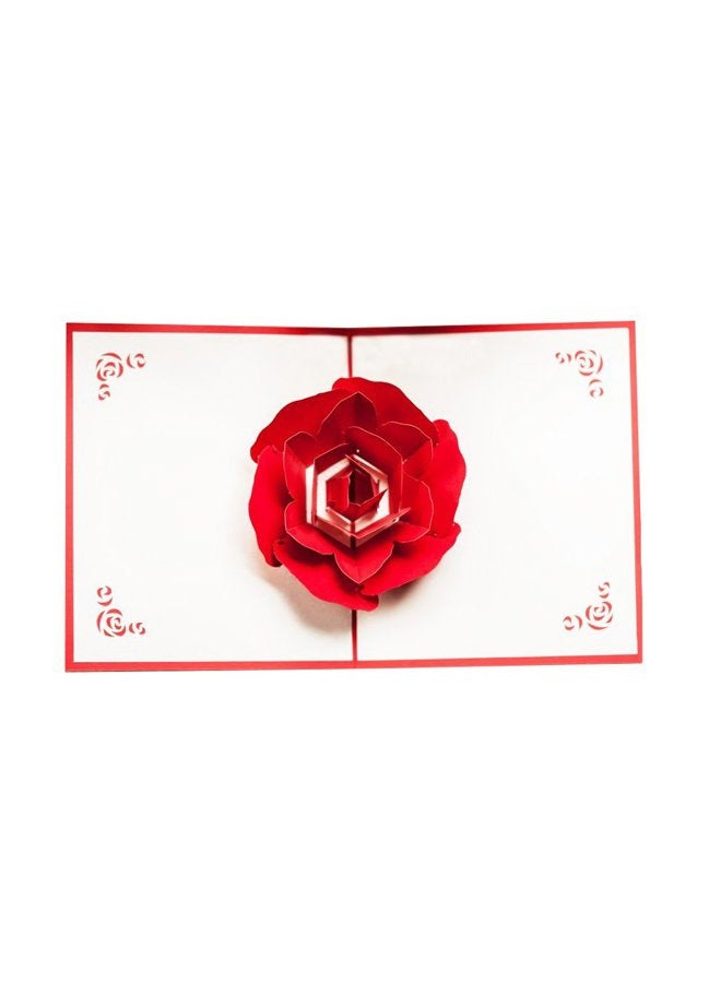 HUNGER Handmade 3D Pop Up Rose Flower Birthday Cards Creative Greeting Cards Papercraft (ROSE) - Image 3