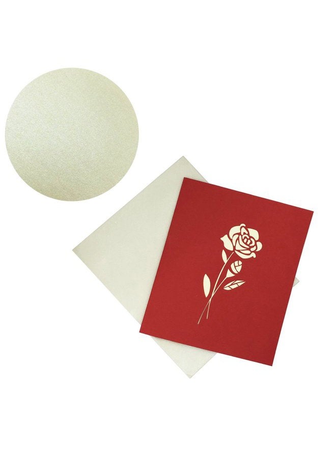 HUNGER Handmade 3D Pop Up Rose Flower Birthday Cards Creative Greeting Cards Papercraft (ROSE) - Image 4