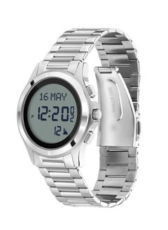 Alfajr WR-02 37mm Stainless Steel Strap Digital Watch - Silver New Edition for Men  - Image 1