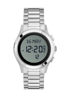 Alfajr WR-02 37mm Stainless Steel Strap Digital Watch - Silver New Edition for Men  - Image 3