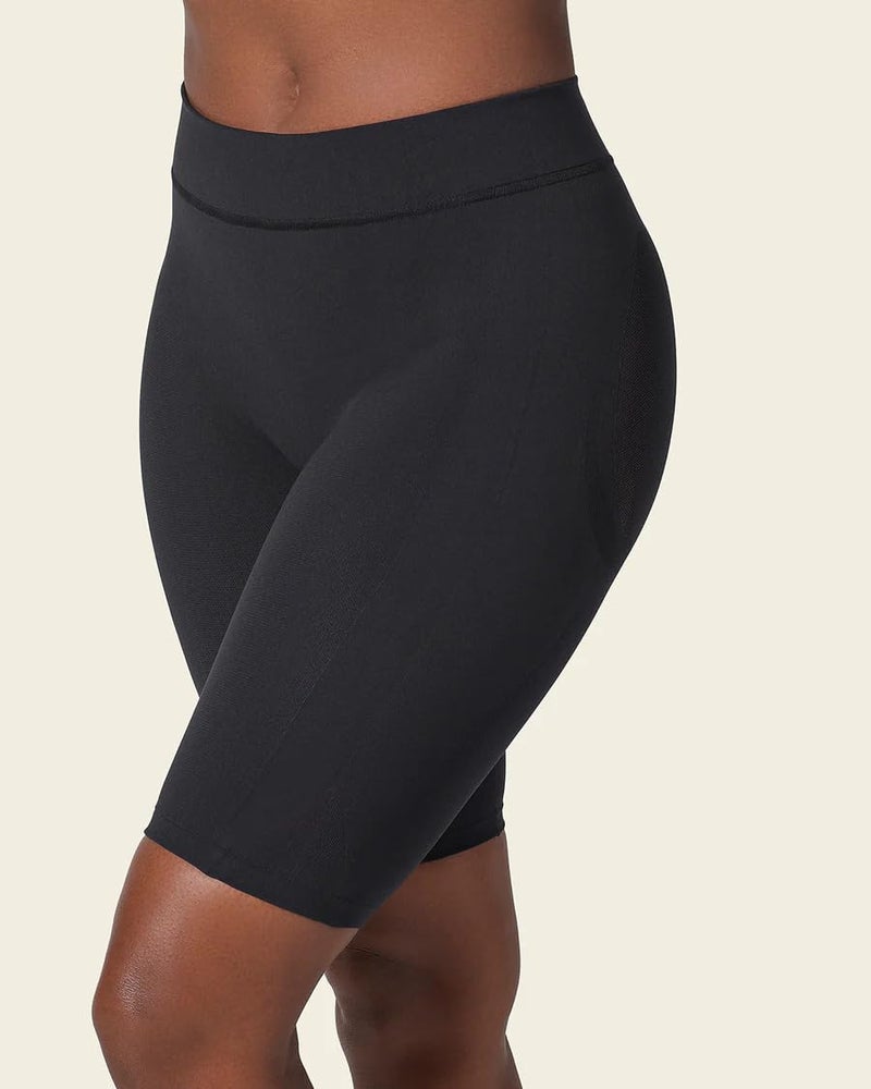 Leonisa Invisible Tummy Control High Waisted Compression Leg Bodysuit Shapewear Capri for Women, Black, XXLarge - Image 2