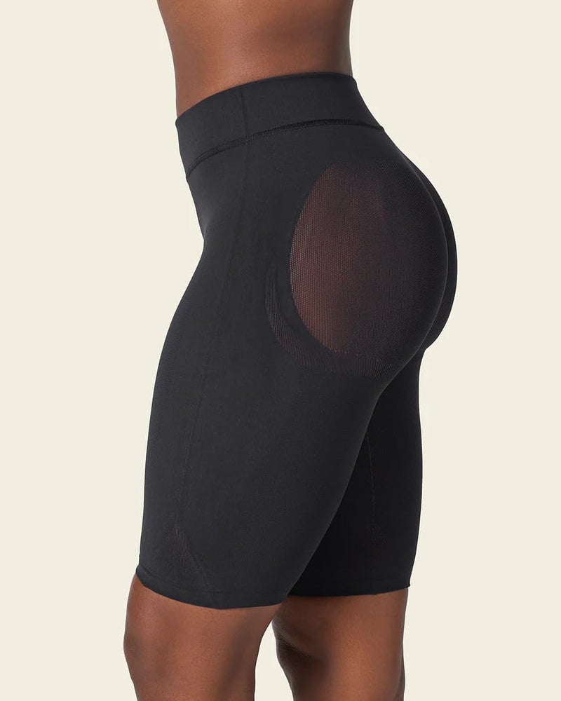 Leonisa Invisible Tummy Control High Waisted Compression Leg Bodysuit Shapewear Capri for Women, Black, XXLarge - Image 3