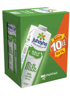 Juhayna Half Cream Multipack 1 L - Pack Of 6 