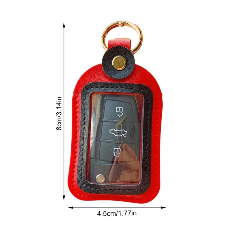 Red Portable Car Key Case Holder Sturdy Material Lightweight Keychain Bag Creative Accessories - Image 3