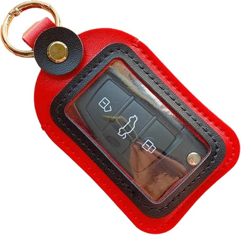 Red Portable Car Key Case Holder Sturdy Material Lightweight Keychain Bag Creative Accessories - Image 1