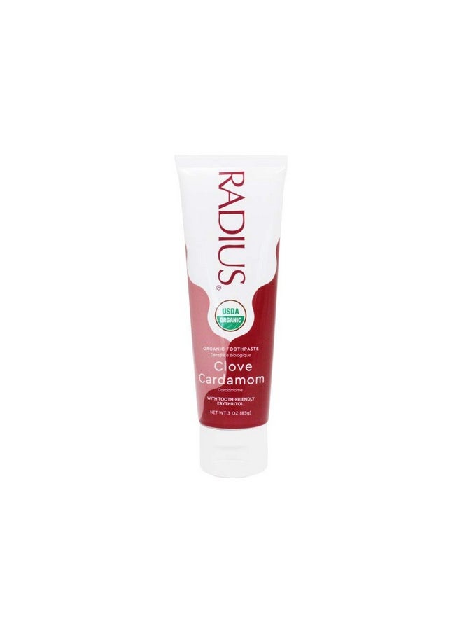 Radius - Usda Organic Gel Toothpaste, Non Toxic, Designed To Improve Gum Health And Reduce The Risk Gum Disease, Red, Clove Cardamom, 3 Ounce - Image 1
