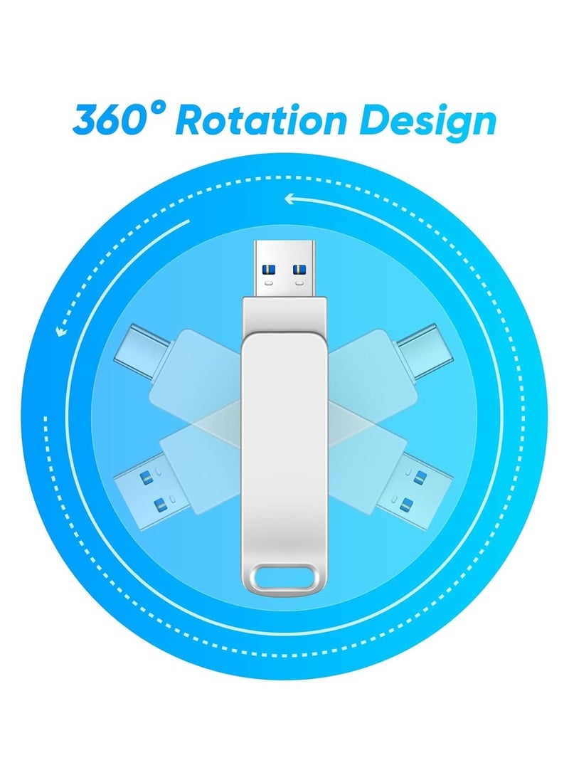 GUDOO - USB Flash Drive,1TB USB Flash Drive USB 3.0 Memory Stick Thumb Drive USB C Drive with Type C for Computer Laptop Android for Photo Video Music File - Image 1
