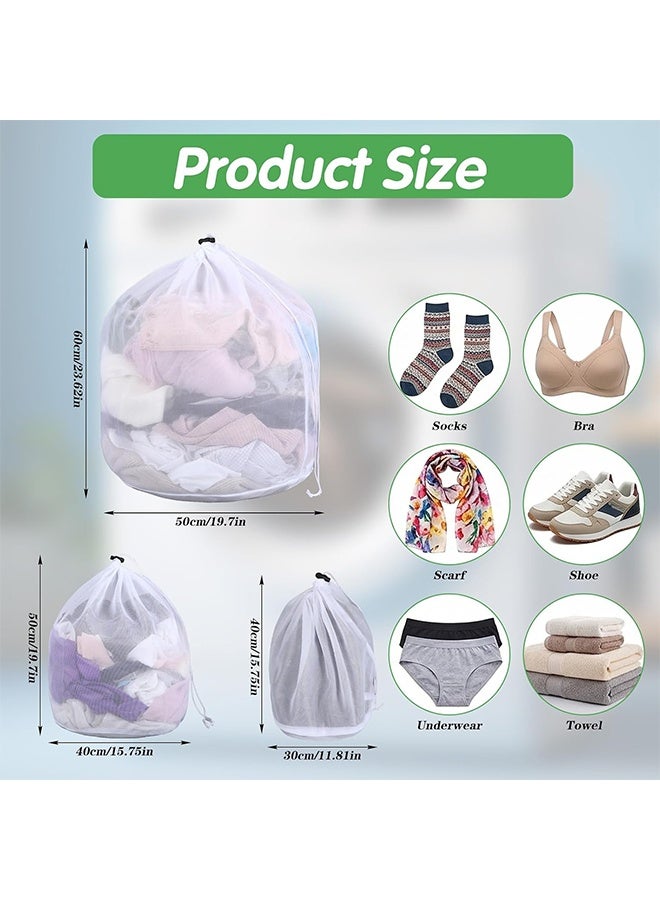 3Pcs Laundry Mesh Bags, 3 Sizes Heavy Duty Laundry Drawstring Bag - Image 2
