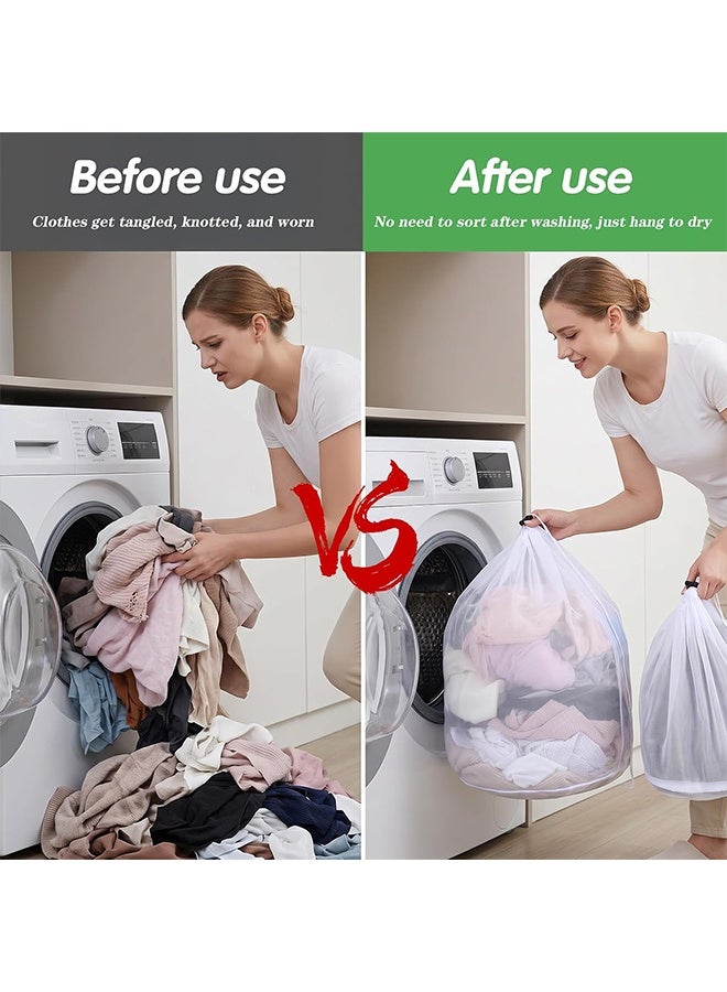3Pcs Laundry Mesh Bags, 3 Sizes Heavy Duty Laundry Drawstring Bag - Image 5