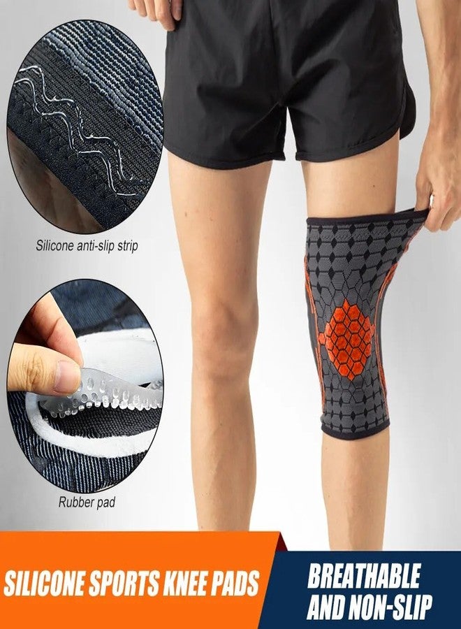 Kobo Knee Brace for Men Women Knee Compression Sleeve Support with Patella Gel Pads & Side Stabilizers, Medical Grade for Running, Meniscus Tear, Arthritis, ACL, Joint Pain Relief ORG/L (Imported) - Image 3