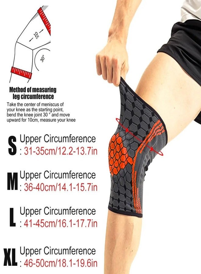 Kobo Knee Brace for Men Women Knee Compression Sleeve Support with Patella Gel Pads & Side Stabilizers, Medical Grade for Running, Meniscus Tear, Arthritis, ACL, Joint Pain Relief ORG/L (Imported) - Image 4