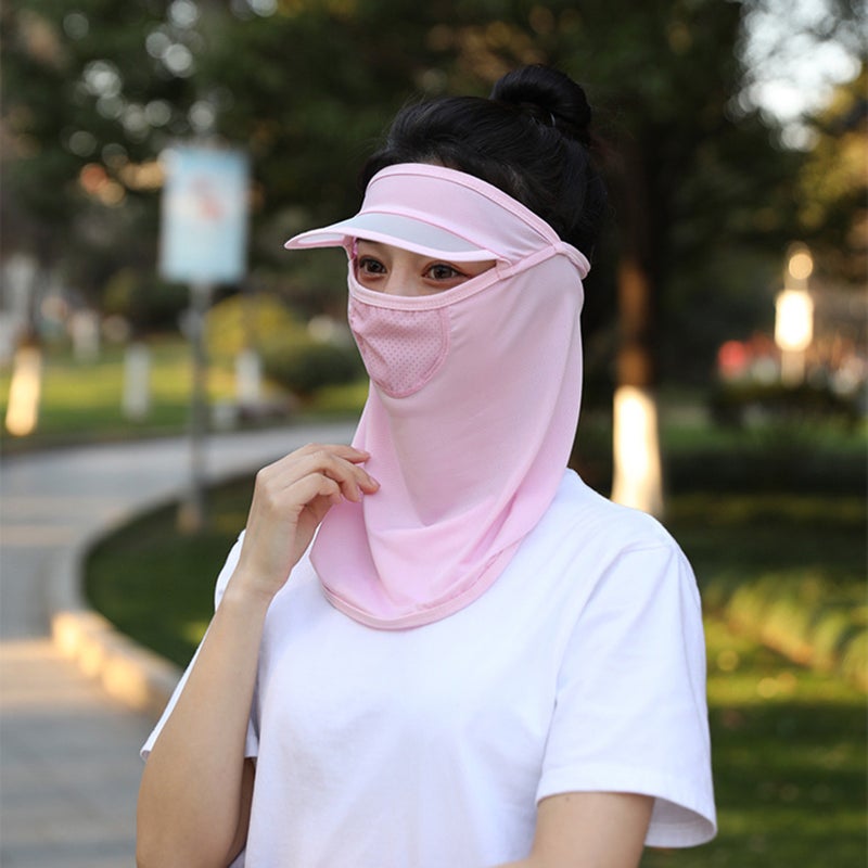 درع واقي لوجه من أشعة الشمس الصيفية للذكور والإناث - واقي لوجه ورأس بزاوية كاملة تنفّس وآمن على البشرة وناعم عالي المرونة - Image 3