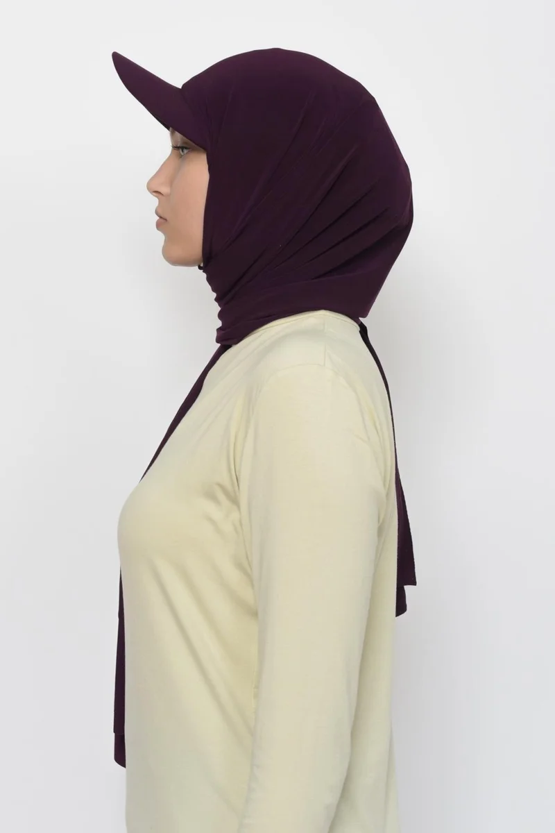 Altobeh Practical Lycra Shawl with Hat-Plum