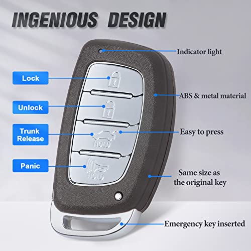 Keymall Car Key Fob Keyless Entry Remote Control Replacement for Hyundai Elantra 2016 2017 2018 434MHz 8A Chip(FCC ID:CQOFD00120 P/N:95440-F2000 95440-F3000) 4 Buttons - Image 5