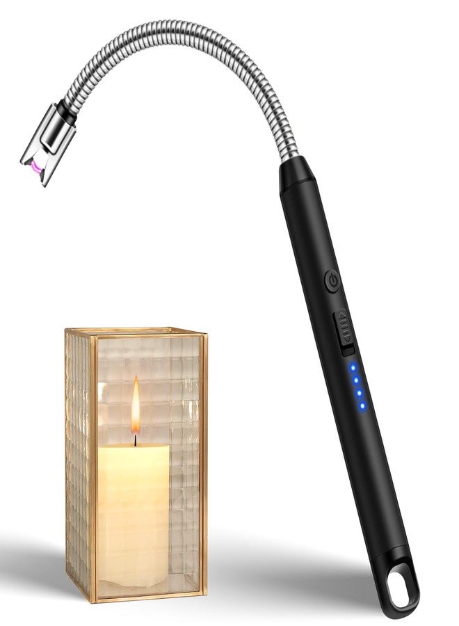 LcFun Candle Lighter with 360° Flexible Neck & Safety Lock, Windproof USB Rechargeable Electric Lighter Gift Sets, Flameless Arc Long Lighters Matches for Grill, BBQ, Camping, Fireplace, Stove - Image 1