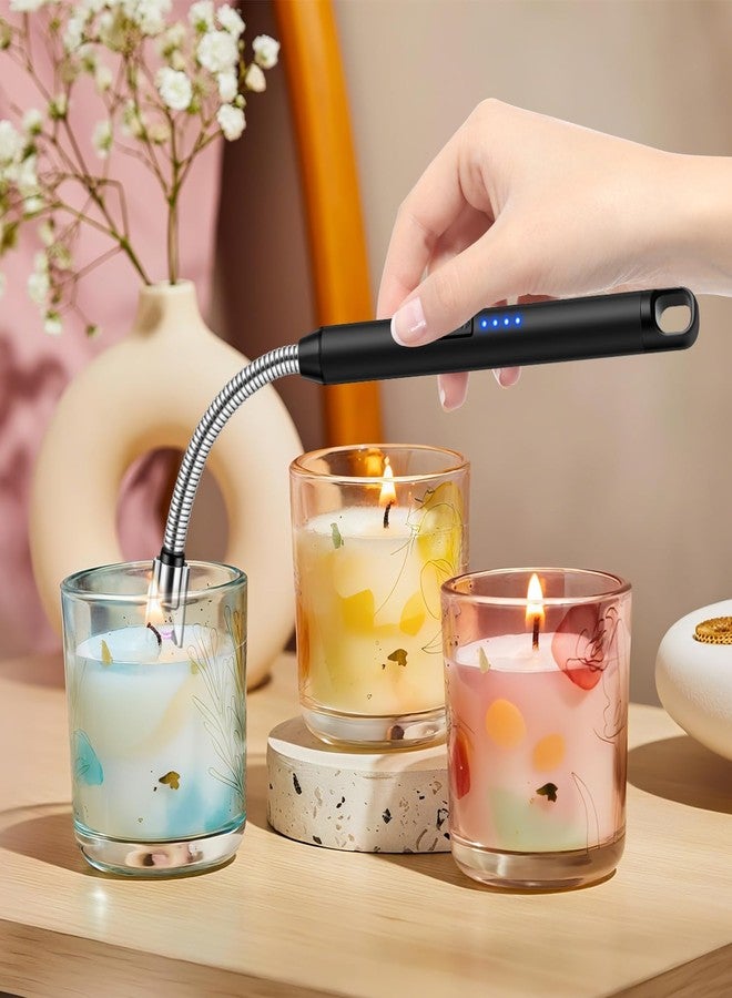 LcFun Candle Lighter with 360° Flexible Neck & Safety Lock, Windproof USB Rechargeable Electric Lighter Gift Sets, Flameless Arc Long Lighters Matches for Grill, BBQ, Camping, Fireplace, Stove - Image 3