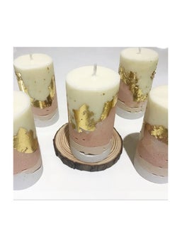Generic Decorative Candle Set with Handmade Gold Papers / 2 pcs  - Image 2
