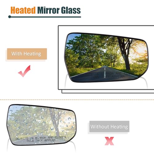 Grterokky Right Mirror Glass w/Heated compatible for Chevrolet Malibu 2016-21 Passenger Side Rear View Mirror Glass Replacement 23372270 - Image 3