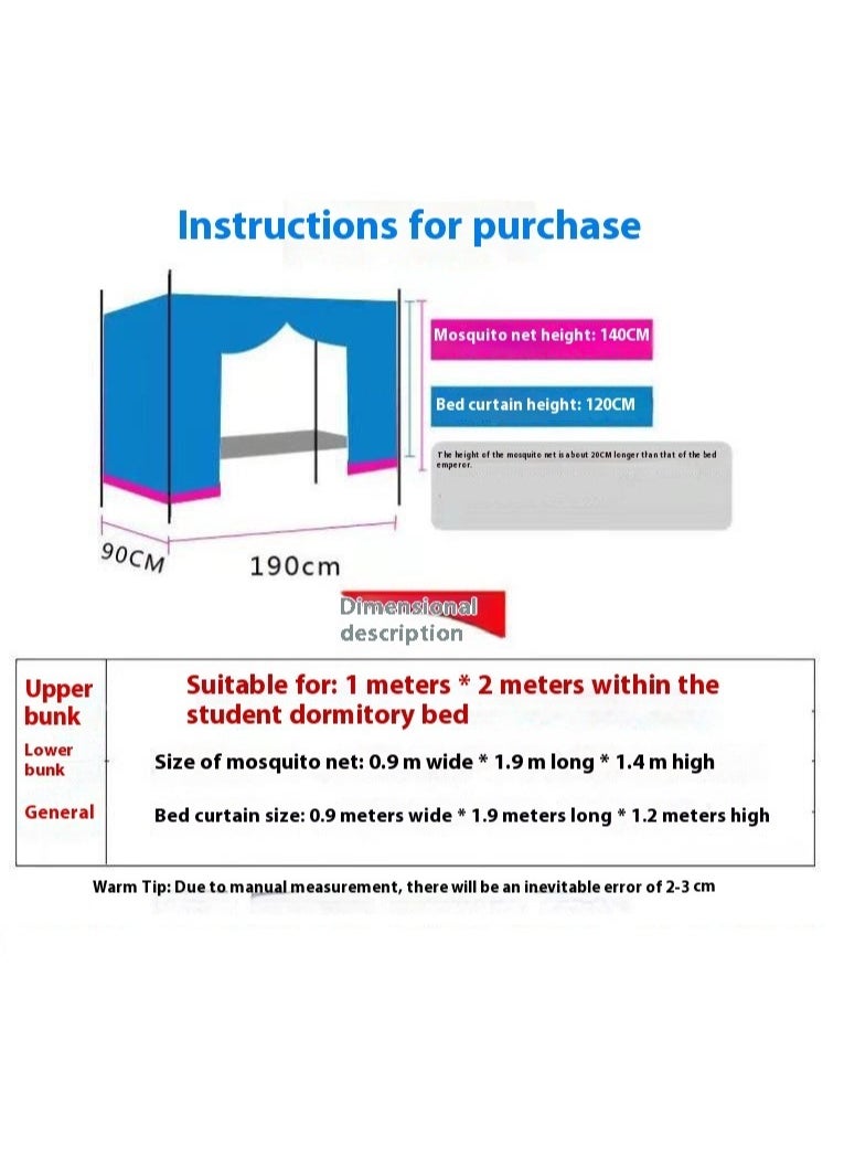 Y&D Upper Deck Single Bed Curtain Privacy Bed Tent With Stand And Mosquito Net  - Image 5