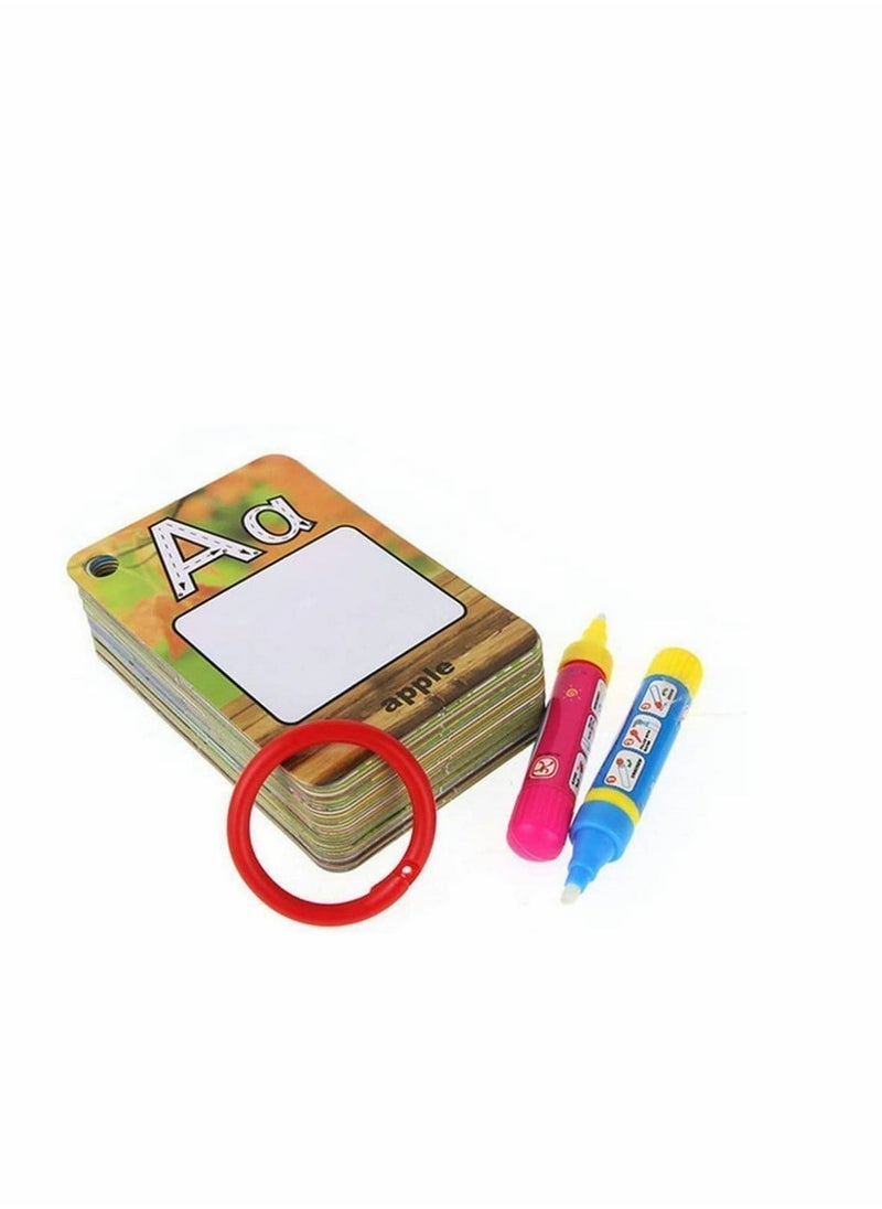 NIBEMINENT - Cozy Water Painting Books for Kids Graffiti Doodle Board Cognitive Letters/ Number Color Shape Cards Alphabet Word Games Early Education Toy Toddlers Baby (Letter) - Image 1