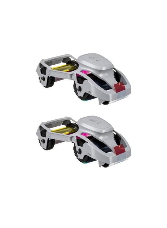 Zebra 800300-250EM Printer Ribbon, Full-Color Printing, 200 Prints Per Roll, Protective Overlay, Monochrome Black Panel, Gray | 800300-250EM Full Colour YMCKO - 200 Prints- 2 Pieces - Image 1