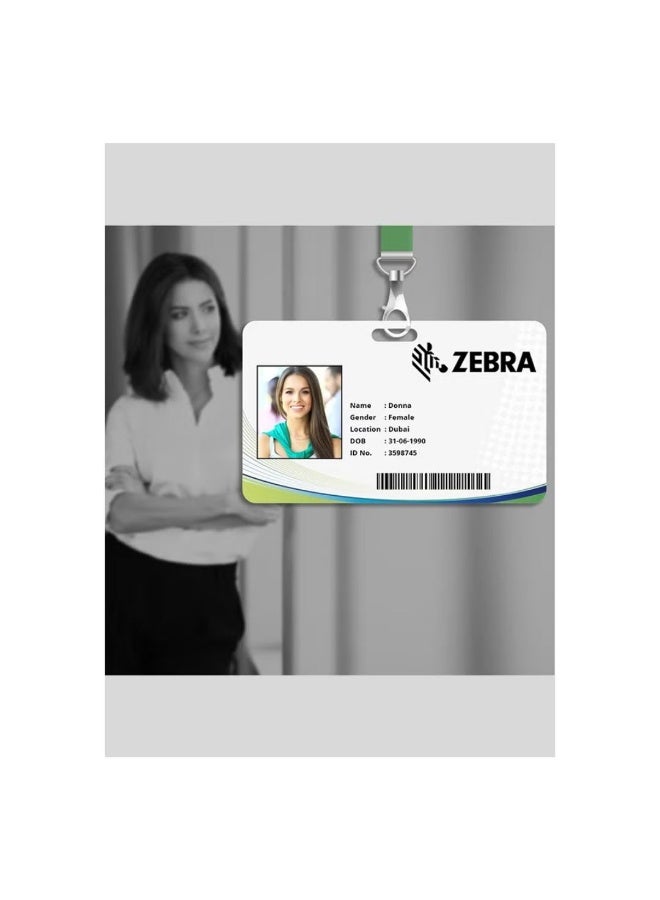 Zebra 800300-250EM Printer Ribbon, Full-Color Printing, 200 Prints Per Roll, Protective Overlay, Monochrome Black Panel, Gray | 800300-250EM Full Colour YMCKO - 200 Prints- 2 Pieces - Image 4