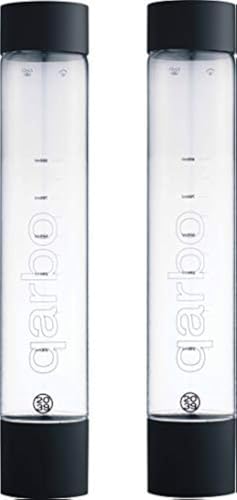 Twenty39 qarbo CLASSIC 1L Water Bottles for Sparkling Water Maker and Fruit Infuser - Set of 2 (Matte Black) - Image 1