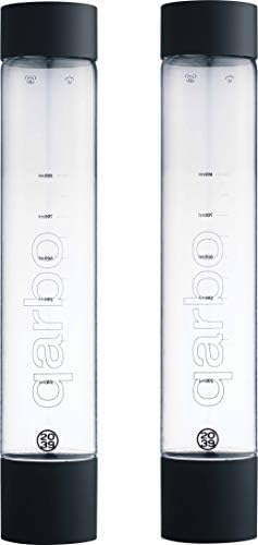 Twenty39 qarbo CLASSIC 1L Water Bottles for Sparkling Water Maker and Fruit Infuser - Set of 2 (Matte Black) - Image 2