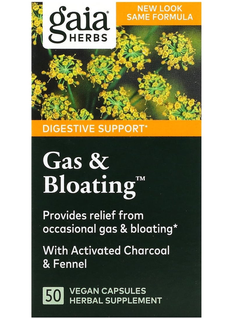 Gaia Herbs Gas And Bloating 50 Vegan Capsules 