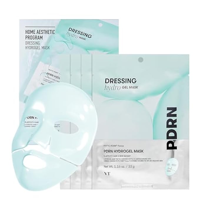 VT COSMETICS PDRN Hydrogel Mask(33gx4ea), Intensive Nourishing & Rejuvenating Overnight Mask, Skin Repair, Elasticity Boost, Hydrating & Plumping, Korean Skincare - Image 1