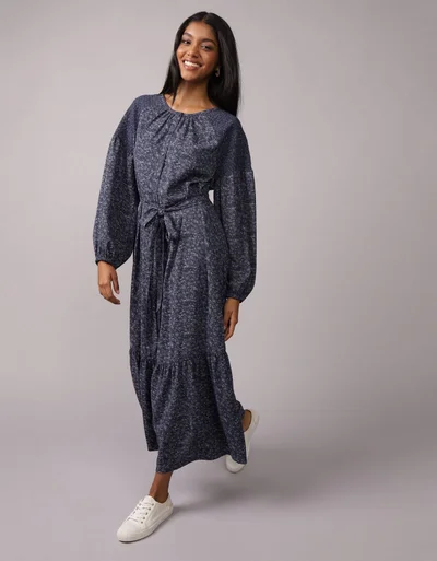 princess polly baby blue dress American Eagle Women's Rayon Modern Calf Length Dress (WEA0397620400_Blue main image 0