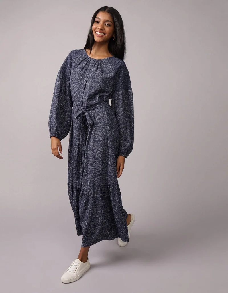 امريكان ايجل فستان ماكسي بتصميم قميص بأكمام طويلة