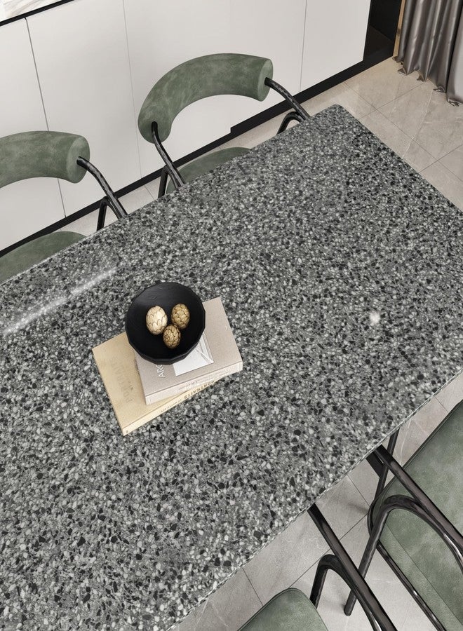 Wallercity Glossy Light Black Granite Contact Paper for Kitchen Cabinets Peel and Stick Wallpaper Countertops Waterproof Marble Contact Paper Self Adhesive Vinyl Film for School Lockers 15.8''x78.7'' - Image 3