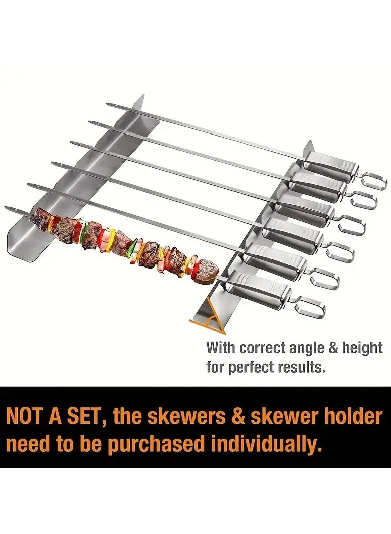 2-piece barbecue skewer rack, multi-purpose barbecue skewer rack, anti deformation barbecue skewer bracket, stainless steel tableware, barbecue skewer rack set. Suitable for kitchens, courtyards, and camping. Practical kitchen tools.  - Image 5