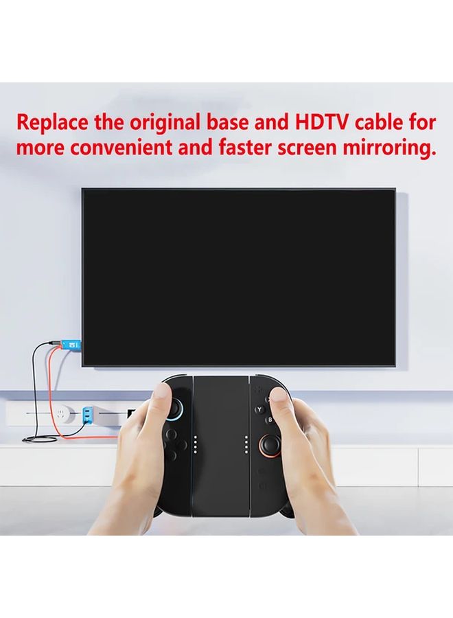 Red Blue 60W PD شاحن سفر محمول 4K HZ منفذ HDTV منافذ USB C متوافق مع Switch2 Switch OLED أجهزة الكمبيوتر المحمولة جهاز العرض - Image 4