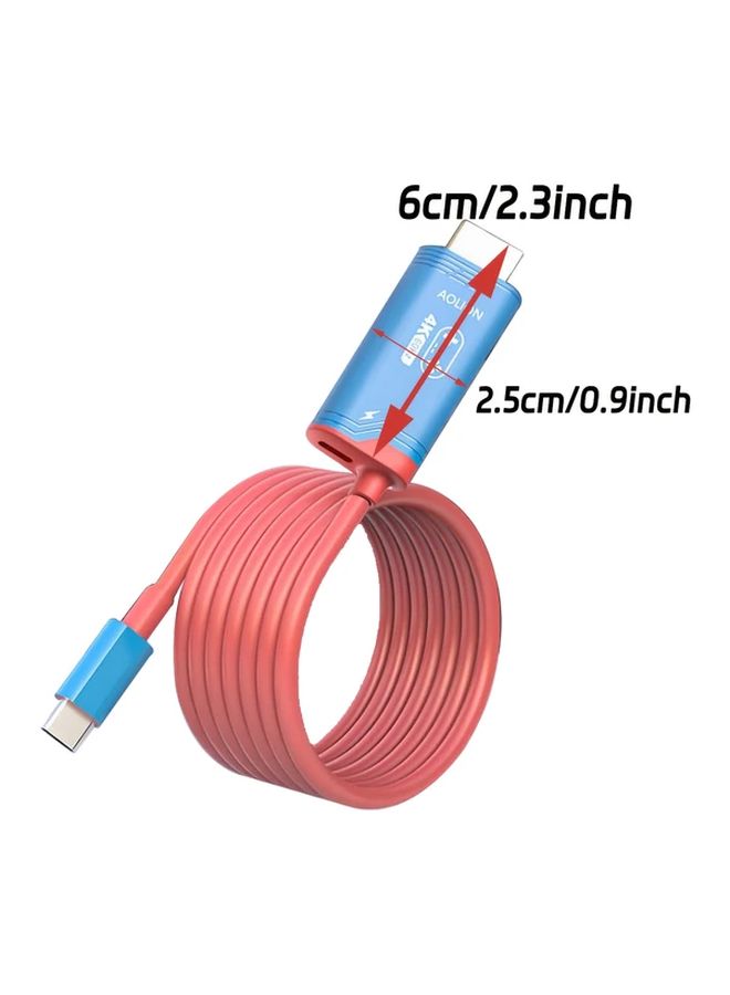 Red Blue 60W PD شاحن سفر محمول 4K HZ منفذ HDTV منافذ USB C متوافق مع Switch2 Switch OLED أجهزة الكمبيوتر المحمولة جهاز العرض - Image 2