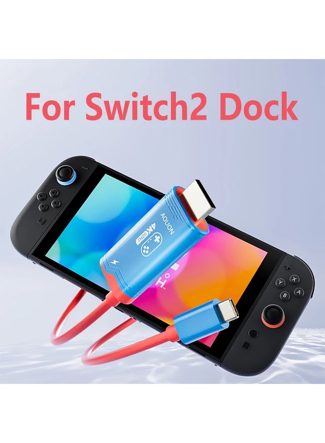 Red Blue 60W PD شاحن سفر محمول 4K HZ منفذ HDTV منافذ USB C متوافق مع Switch2 Switch OLED أجهزة الكمبيوتر المحمولة جهاز العرض - Image 1