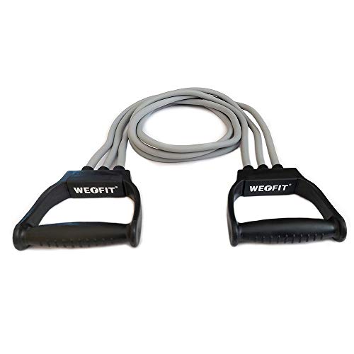 WErFIT® Professional & Adjustable Resistance Exercise Fitness Bands for Stretching, Toning and Full Body Workout for Men & Women at Home, Office, Gym and Outdoor Resistance Tube(Grey) - Image 1