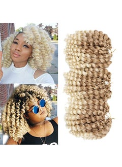 Sharopul Crochet Braids Hair 2X Ringlet Wand Curl 3 Packs 8 inch Jamaican Twist Blonde Crochet Hair for Black Woman 27613 