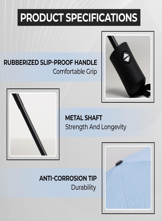 Robustt Wind Resistant Waterproof Umbrella - Sky Blue (Pack of 5) | Auto Open & Close Mechanism | Lightweight & Compact | Heavy Duty | Travel- Friendly - Image 3