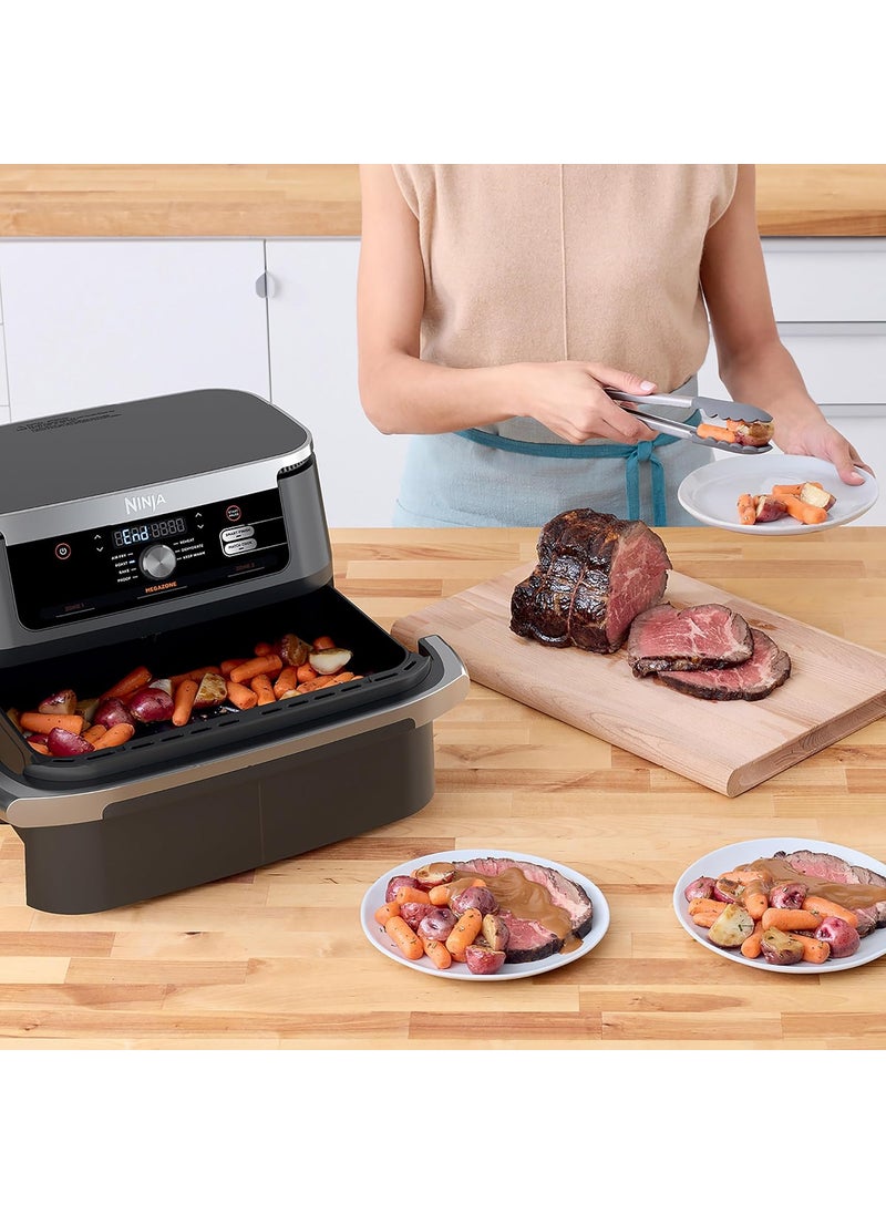 Ninja Ninja Foodi 11 Quart 7in1 MegaZone XL FlexBasket Air Fryer Basket Divider for Full Meals Air Fry Roast Grey Renewed  - Image 4