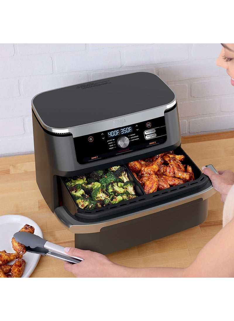 Ninja Ninja Foodi 11 Quart 7in1 MegaZone XL FlexBasket Air Fryer Basket Divider for Full Meals Air Fry Roast Grey Renewed  - Image 3