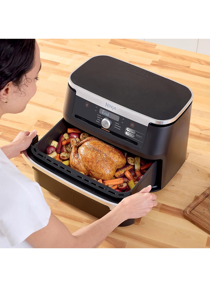 Ninja Ninja Foodi 11 Quart 7in1 MegaZone XL FlexBasket Air Fryer Basket Divider for Full Meals Air Fry Roast Grey Renewed  - Image 5